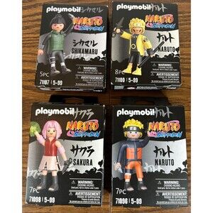 Playmobil Naruto Shippuden (Lot Of 4 Figures) Naruto x2, Shikamaru, Sakura New